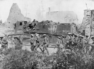 Truppe alleate che marciano attraverso una città liberata, 27 ottobre 1918 da Unbekannt
