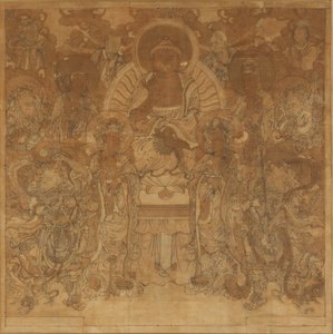 Assemblea di Amitabha Buddha nel Paradiso Occidentale, fine XVIII-inizio XIX secolo da Unbekannt