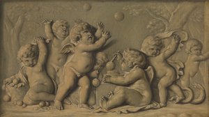 Amorini al gioco, uno di una coppia, 1770-90 da Unbekannt