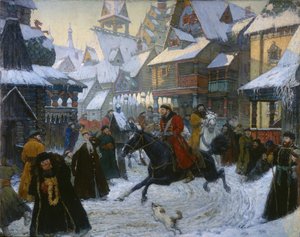Una città russa antica. I cavalieri, 1910s da Unbekannt