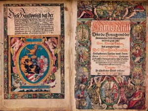 Un primo album di autografi: Una Hauspostill dalle opere di Martin Lutero, c1550 da Unbekannt