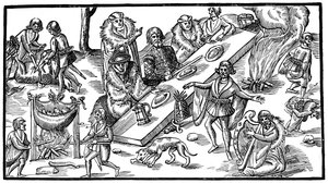 Un banchetto irlandese, 1581, 1893 da Unbekannt