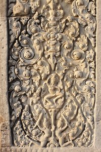 Angkor Wat, dettaglio scolpito sul muro, fiori da Unbekannt