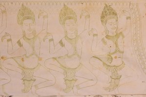 Disegno di Apsara, Siem Reap, Cambogia