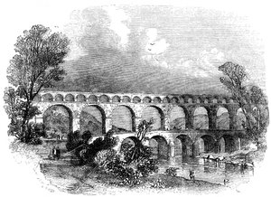 Acquedotto di Nimes al Pont du Gard, Francia, 1886
