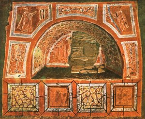 Arcosolio nelle Catacombe di Domitilla sulla Via Ardeatina, Roma, Italia, 1928 da Unbekannt