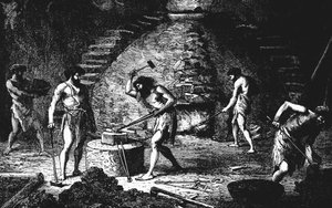 Ricostruzione artistica di una fucina dell