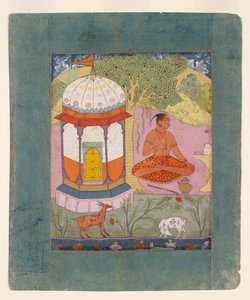 Asceta in un paesaggio, che illustra il modo musicale Bangali Ragini, c1675 da Unbekannt