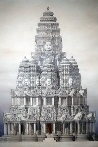 Museo delle Civiltà Asiatiche, Angkor, Esplorando la città sacra della Cambogia, Restauro della torre centrale del Bayon, Louis Delaporte e Henri Deverin, Cambogia da Unbekannt