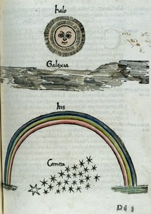 Astronomia XVI secolo: il alone del sole, la via lattea, un arcobaleno e una cometa da Unbekannt