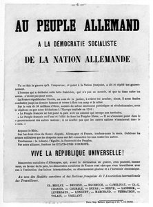 Au Peuple Allemand, dai manifesti politici francesi della Comune di Parigi, maggio 1871