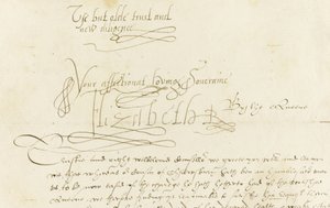 Lettera autografa della Regina Elisabetta I a Maria, Regina di Scozia, 1584 da Unbekannt