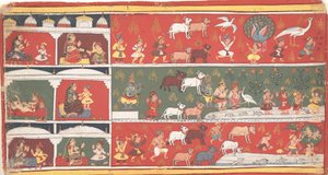 Bakasura, il demone gru, arriva a Brindavan... un Bhagavata Purana disperso da Unbekannt