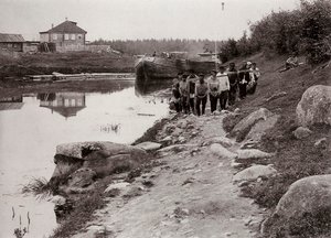 Barcaioli sul Volga, Russia, c1895