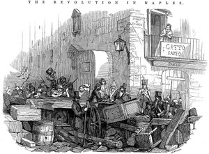 Barricata in Strada di Toledo poco prima dell