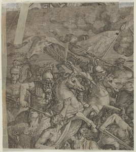 Battaglia del Ponte Milvio frammento verso, 1500 da Unbekannt