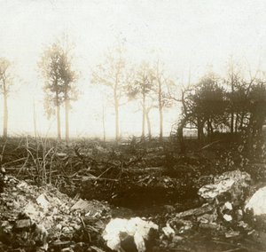 Campo di battaglia, Roeselare, Fiandre, Belgio, c. 1914-1918