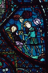 Baudoin cura il morente Rolando, vetrata, Cattedrale di Chartres, Francia, 1194-1260 da Unbekannt
