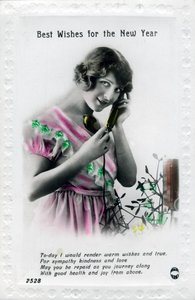 Auguri per il nuovo anno, biglietto di auguri, anni 