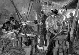 Fabbricazione di biciclette, Francia, 1896 da Unbekannt