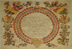 Certificato di nascita e battesimo, 1784 da Unbekannt