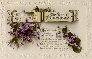 Cartolina di compleanno, c1919