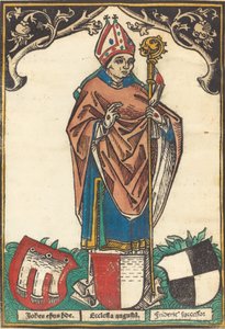 Vescovo di Augusta con tre stemmi da Unbekannt