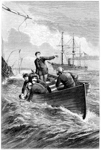Barca del Deerhound che salva il Capitano Raphael Semmes, 1864 c1880