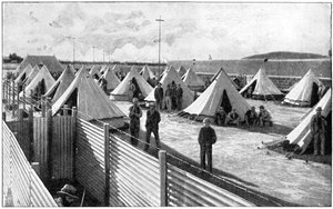Prigionieri boeri in un campo a Bloemfontein, seconda guerra boera, 1899-1902 da Unbekannt
