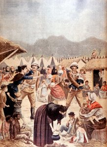 Donne e bambini boeri in un campo di concentramento britannico nel Transvaal, Guerra Boera da Unbekannt