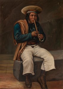 Indiano boliviano che suona la quena, ca. 1890-1892 da Unbekannt