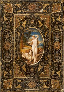 Copertina del libro, pelle dipinta, fine XVI secolo da Unbekannt