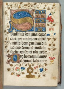 Libro delle Ore Uso di Metz: Fol. 27r, Iniziali Decorate, c. 1440 da Unbekannt