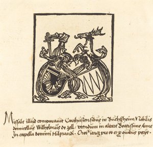 Ex libris di Wilhelm von Zell, in o dopo il 1500