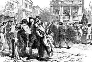 Bostonians che leggono il Stamp Act, 1765 c1880 da Unbekannt