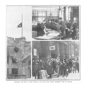 Annuncio della perdita del Titanic con oltre milleduecento vite a Londra, 20 aprile 1912 da Unbekannt