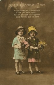 Ore di Natale luminose, cartolina di Natale vintage, c1900 da Unbekannt