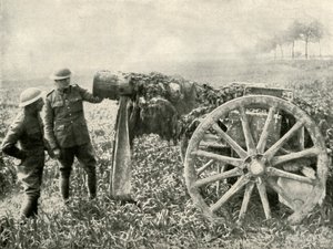 Finto cannone britannico in campo per attirare il fuoco dei tedeschi, 1919