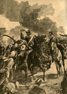 Generale britannico Joseph Thackwell alla battaglia di Sobraon, Punjab, India, 1846 c1890 da Unbekannt