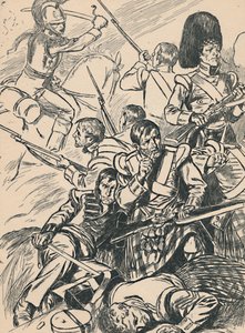 Soldati britannici alla battaglia di Waterloo, c1907