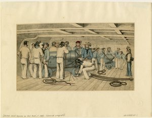 Artiglieri navali britannici sul ponte delle armi, c. 1850 da Unbekannt