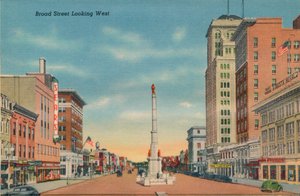 Broad Street, guardando a ovest, Augusta, Georgia, 1943 da Unbekannt