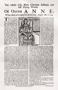 Manifesto pubblicato alla morte della regina Anna, 1714 1906