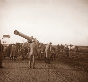 Artiglieria pesante rotta, Somme, Francia settentrionale, c1914-c1918 da Unbekannt