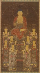 Buddha Amitabha Amita e gli Otto Grandi Bodhisattva, tardo periodo Goryeo, metà-tardo XIV secolo