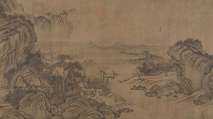 Templi buddisti tra montagne autunnali, XIV secolo da Unbekannt