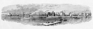 Porto di Buffalo, dalla diga, 1883 da Unbekannt