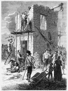 Costruzione di una stazione telegrafica Chappe, c1793, c1870