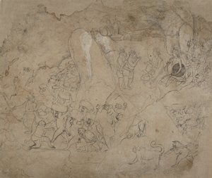 Costruzione del Ponte per Lanka, ca. 1800 da Unbekannt