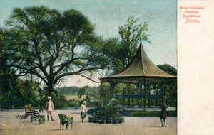 Giardini Bund che mostrano il padiglione della banda, Poona, c1900 da Unbekannt